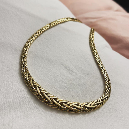 14k Graduated Wheat Necklace